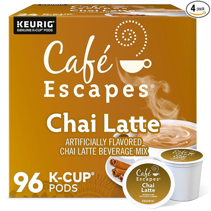 Cafe Escapes Chai Latte Keurig Single-Serve K-Cup Pods 96 Count