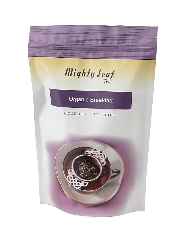 Mighty Leaf Organic Breakfast Loose Leaf Black Tea – 1 lb Bulk Pouch – Full-Bodied Caffeinated Black Tea for Hot or Iced Brewing – Perfect for Tea Infusers &amp Teapots
