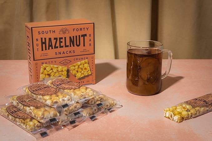South 40 Snacks Crunchy Hazelnut Bar Just 4 Ingredients Touch of Honey (40g Bar Pack of 12)