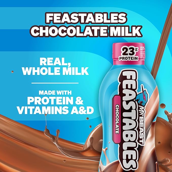 Feastables Beast Games Season 2 Snack Bundle 10 Count MrBeast Chocolate Bars &amp Cups Protein Milk Hydration Drink &amp Beef Jerky