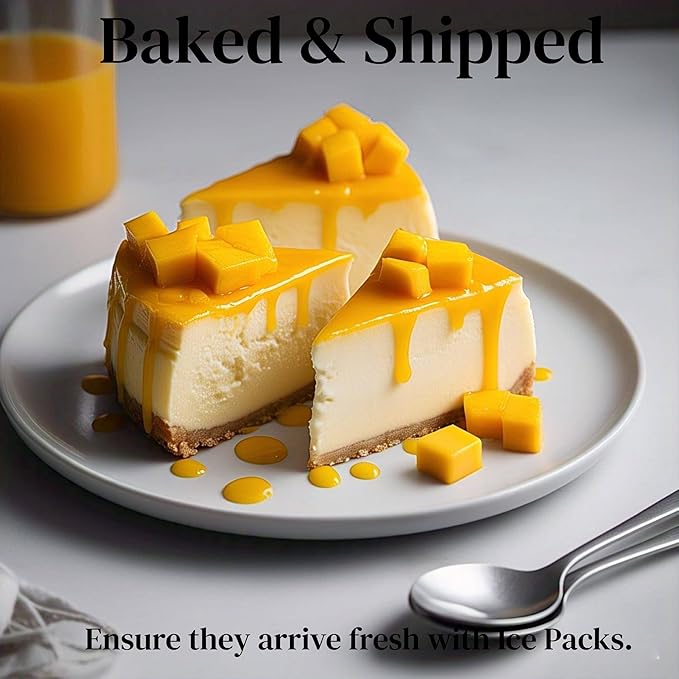 ANDY ANAND CHOCOLATIER Luxurious 9 Mango Cheesecake | Freshly Baked with Real California Cream Cheese | No Preservatives Traditional Recipe All-Natural Ingredients | Exquisitely Rich &amp Creamy (2