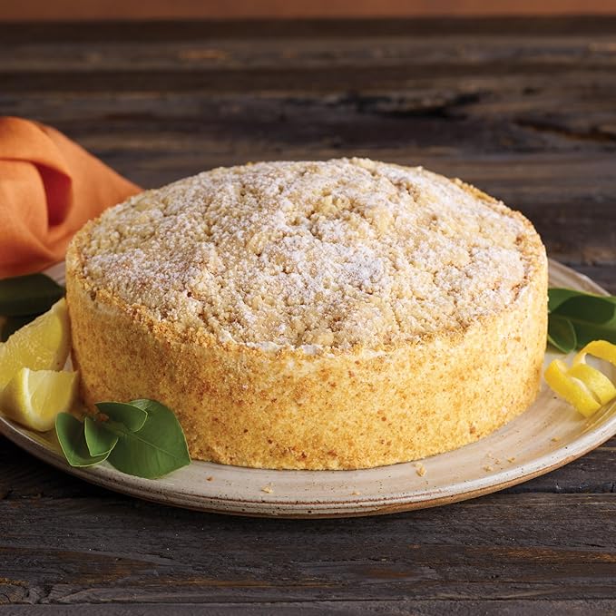 Premium Two-Layer Lemon Cream Cake from Kansas City Steak Company | 8-inch Cake with Buttercream Drizzle &amp White Chocolate Shavings Perfect Dessert for Events &amp Family Gatherings