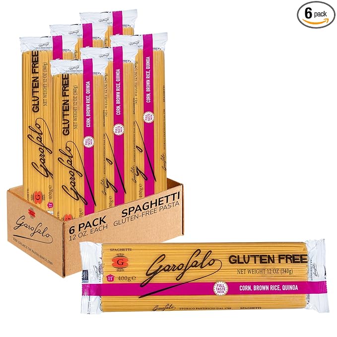 Garofalo - Premium Gluten-Free Spaghetti Pasta Italian Made Corn Rice Potato &amp Quinoa Blend Bronze-Drawn Al Dente (6 pack)