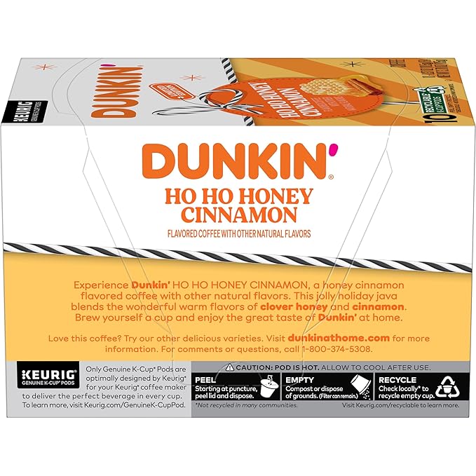 Dunkin’ Ho Ho Honey Cinnamon Flavored Coffee 60 Keurig K-Cup Pods