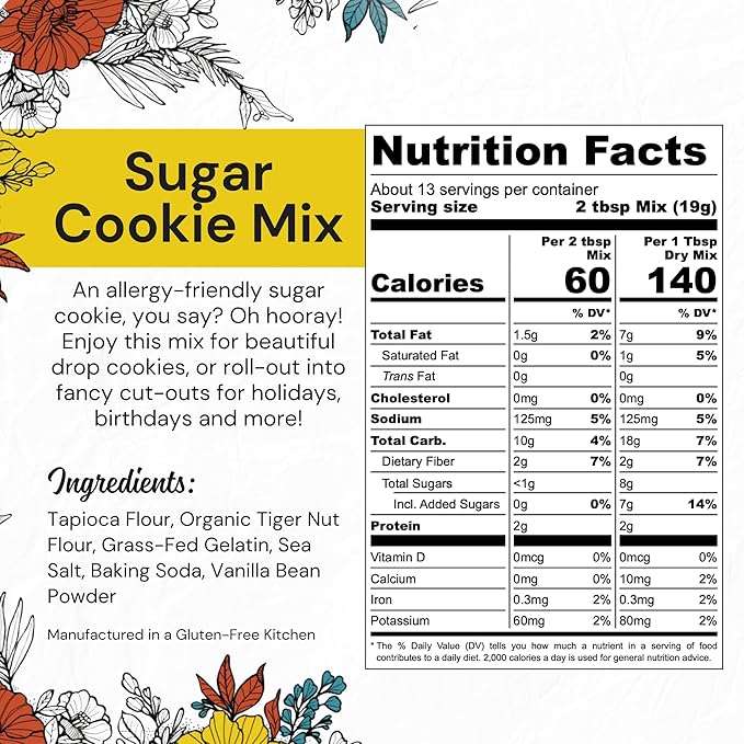 Sweet Treats Duo - Chewy Choconot Brownie Mix 8.1 Oz Pack and Sugar Cookie Mix 8.2 Oz Pack Allergy-Friendly Baking Mix Grain-Free No Dairy Nuts Gluten Dairy - For Paleo &amp AIP Diets
