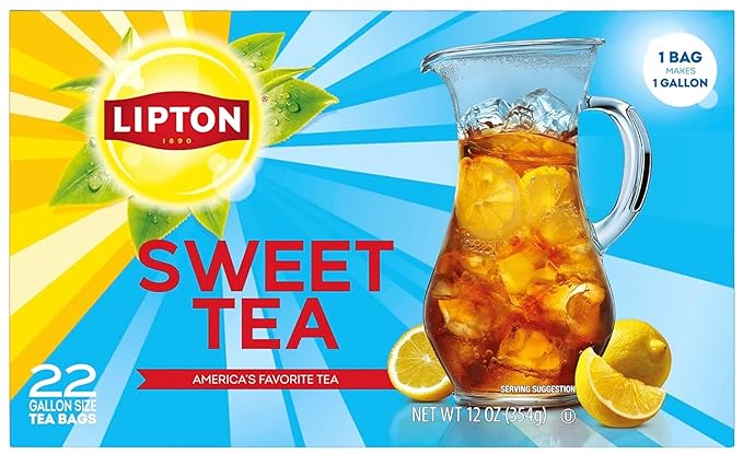 Lipton Iced Tea Variety Pack Unsweetened &amp Southern Sweet Gallon Black Tea Bags 46 Total Bags Zero Calories Family Size Iced Tea Rainforest Alliance Certified
