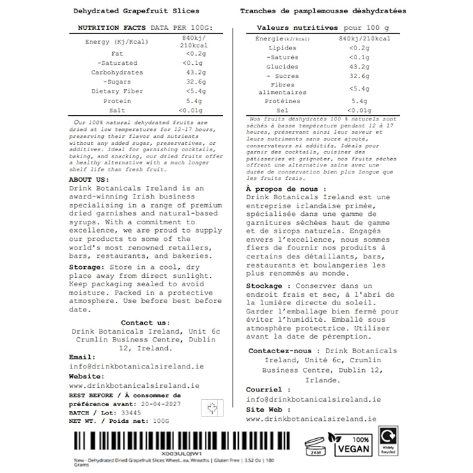 Dried Grapefruit Slices (140G) &amp Dried Blood Orange Slices (150G) Combo Pack for Cocktails Drinks Baking &amp Desserts