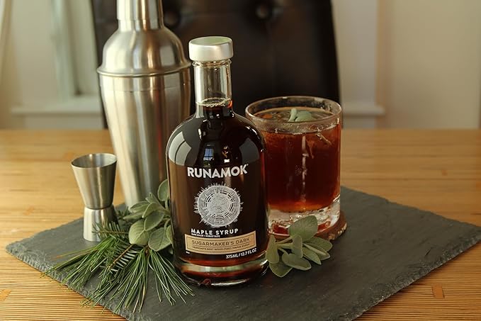 Runamok Maple Syrup Sugarmaker's Dark - Grade A Vermont Maple Syrup Dark Color Robust Taste | Pure Wood Fired Maple Syrup &amp 100% Natural | Classic Breakfast &amp Pancake Syrup | 12.68 Fl Oz (37