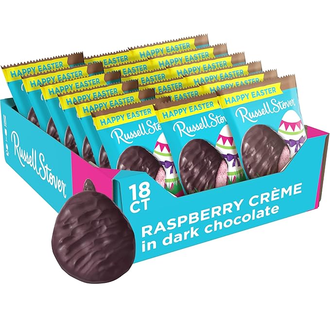 RUSSELL STOVER Easter Raspberry Crème Dark Chocolate Easter Egg 1.3 oz. (Pack of 18)