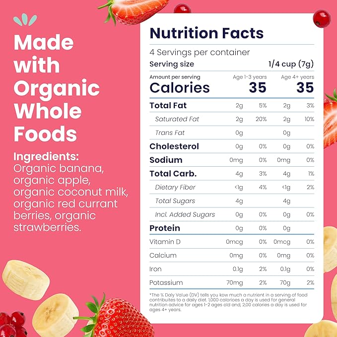Amara Smoothie Melts - Mixed Red Berries - Baby Snacks Made With Fruits and Vegetables - Healthy Toddler Snacks For Your Kids Lunch Box - Organic Plant Based Yogurt Melts - 6 Resealable Bags