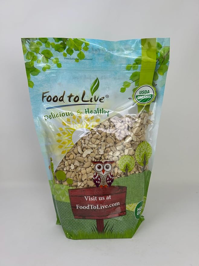 Food to Live - Organic Cashew Pieces 3 Pounds - Non-GMO Kosher Raw Vegan Unsalted Unroasted Bulk