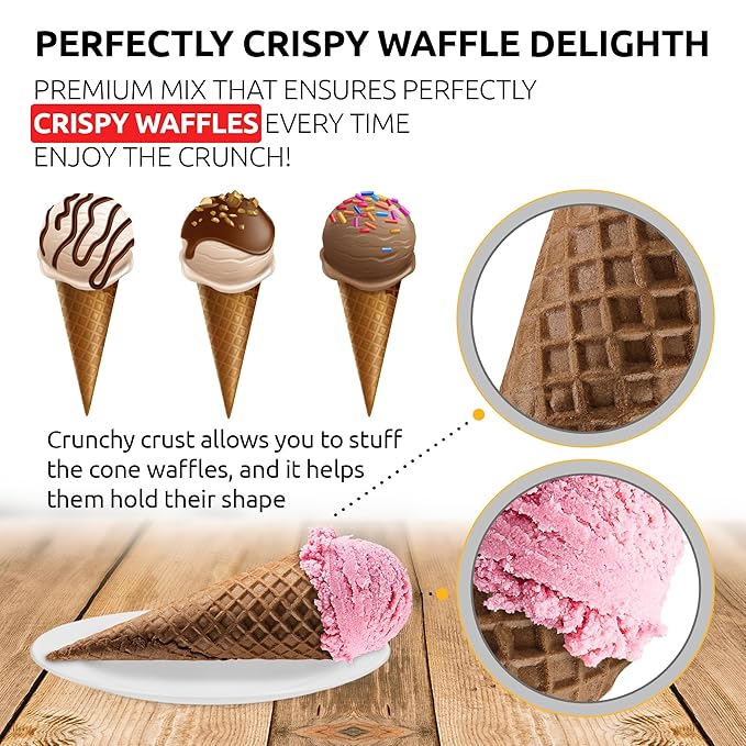 OLDSOUL Professional Cone Waffle Mix | GLUTEN FREE | Chocolate Flavor | 30 Lbs | Batter Mix | 672 Cone Waffles (30 Lbs Gluten Free)