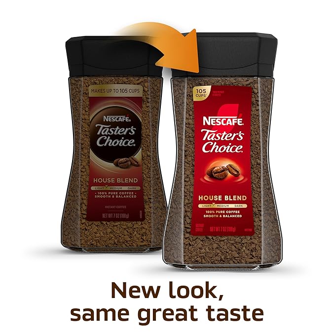 NESCAFÉ Taster's Choice Instant CoffeeLight Medium RoastHouse Blend(7 Oz Each)(Pack of 4)