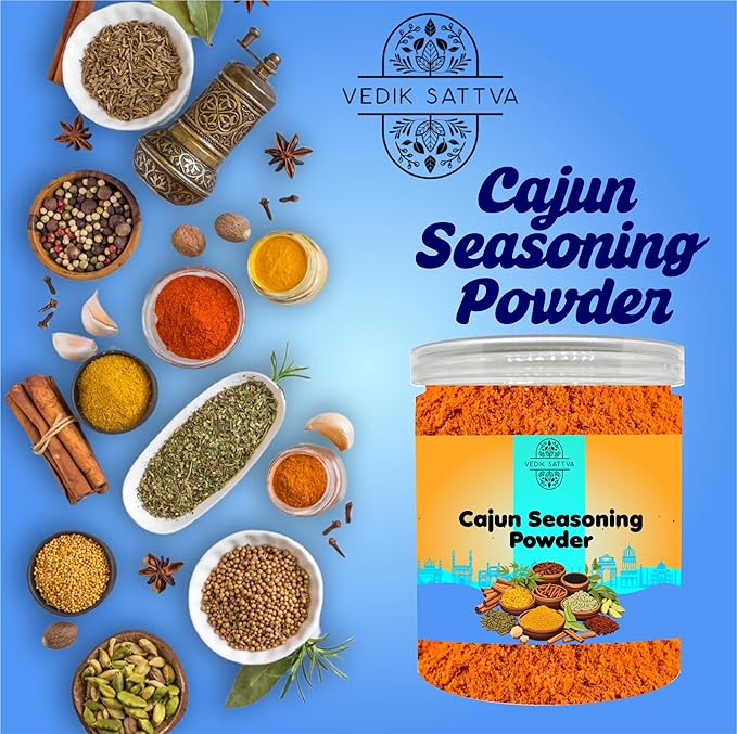 VEDIK SATTVA All Natural Cajun Seasoning Powder 8.81 OZ / 250 GM | Set Of 1 Box