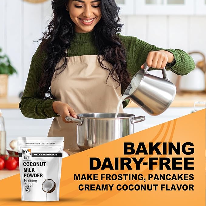It's Just - Coconut Milk Powder 24oz Dairy-Free Coconut Milk Beverage Keto Friendly MCTs Two Ingredients Non-GMO Product of Sri Lanka