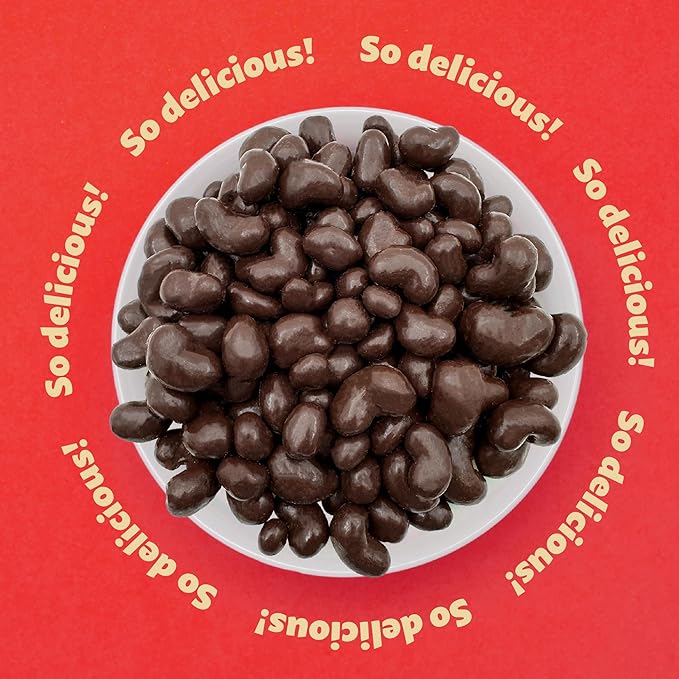 Dark Chocolate Covered Cashews 2-Pound Bag | Bulk Dark Chocolate Nuts | Coated Roasted Cashews for Snacking Gifting Office Candy Jars &amp Dessert Boards