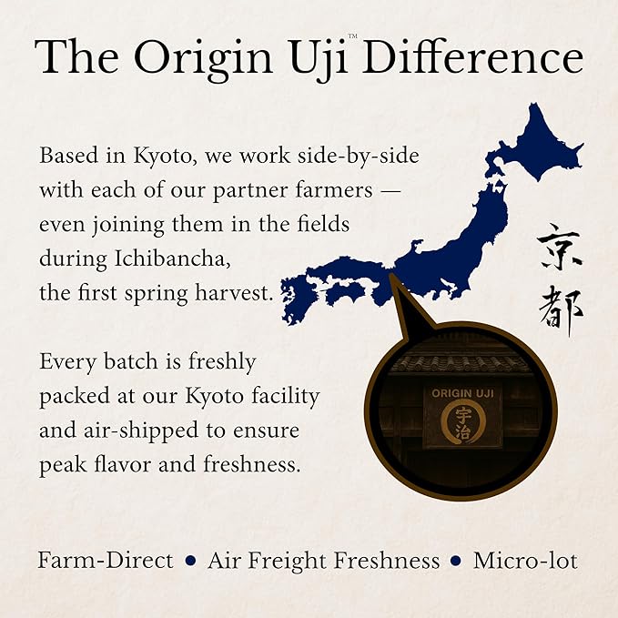 Origin Uji Tea Masters Reserve Matcha Ceremonial Grade Matcha First Harvest Stone-Ground from Uji Kyoto Japan - Level 10 Tea Master Blend