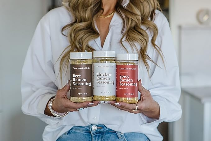 Clean Monday Meals Chicken Ramen Seasoning Mix – Gluten Free Dairy Free Soy Free &amp Non-GMO – Flavor Booster for Noodles Broths Stir-Fries &amp Meal Prep – Two-Pack 23.4 oz Total