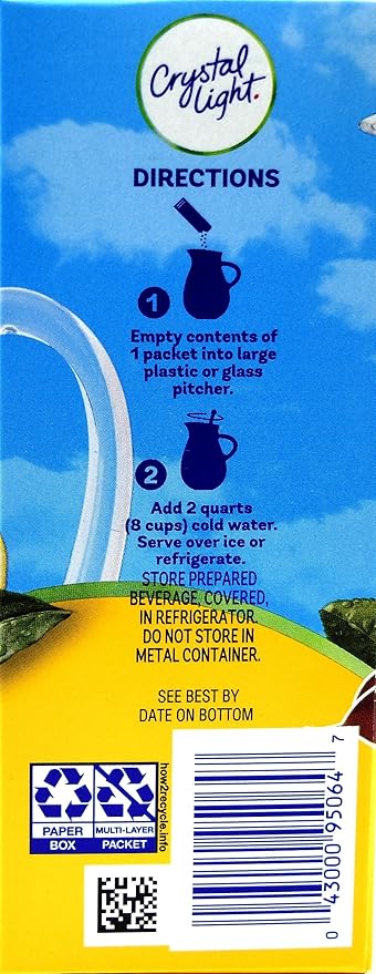 Crystal Light Lemon Iced Tea Drink Mix 12-Quart Canister (Pack of 5)