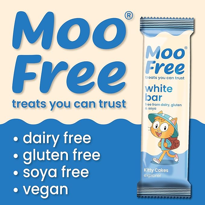 15 x Moo Free Natural White Chocolate Dairy Free &amp Vegan Mini Bar 0.71 oz