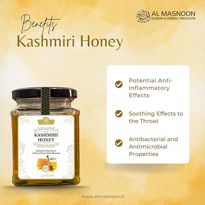 AL MASNOON Kashmiri Solai Honey Collected From Solai Blossoms || Raw Honey Unprocessed Unfiltered Unpasteurized Natural Honey (300 Gms)