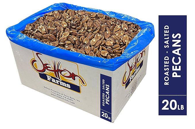 Pecans Roasted Salted 20 Lbs. Bulk Case Kosher