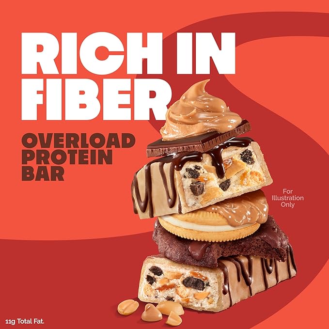Quest Nutrition Overload Protein Bars Nutty by Nature Flavored Protein Bars 20g Protein 1g Sugar 3g Net Carbs Gluten Free 12 Count