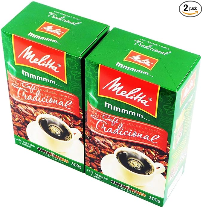 Melitta - Traditional Roasted Coffee - 17.6 oz (PACK OF 02) | Melitta Café Torrado e Moído Tradicional - 500g