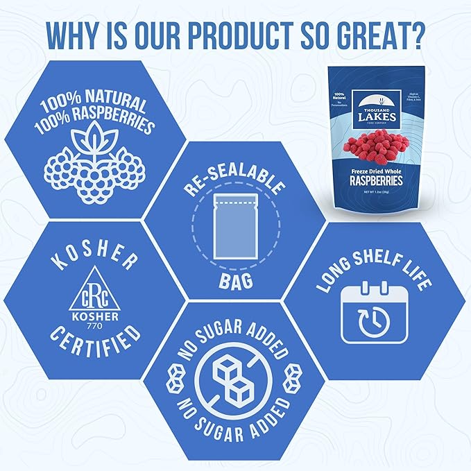 Thousand Lakes Freeze Dried Raspberries and Strawberries