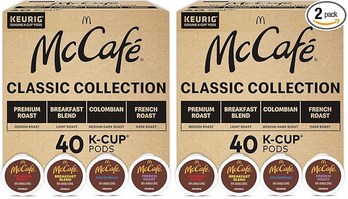 McCafe Classic Collection-Serve Coffee K-Cup PodsClassic Collection Variety Pack40 Count (Pack of 2)