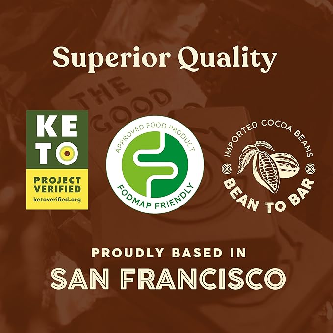 THE GOOD CHOCOLATE – Coffee Milk Chocolate Bars with 80% Less Sugar &amp Lower Net Carbs – Keto Chocolate Bar with Lower Calories All Natural and Non-GMO Keto Snacks 2.5 oz (6 Bars Value Pack)