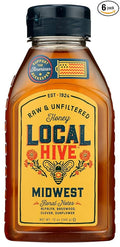 L.ocal Hive Midwest Raw Honey 12 oz (Pack of 6)