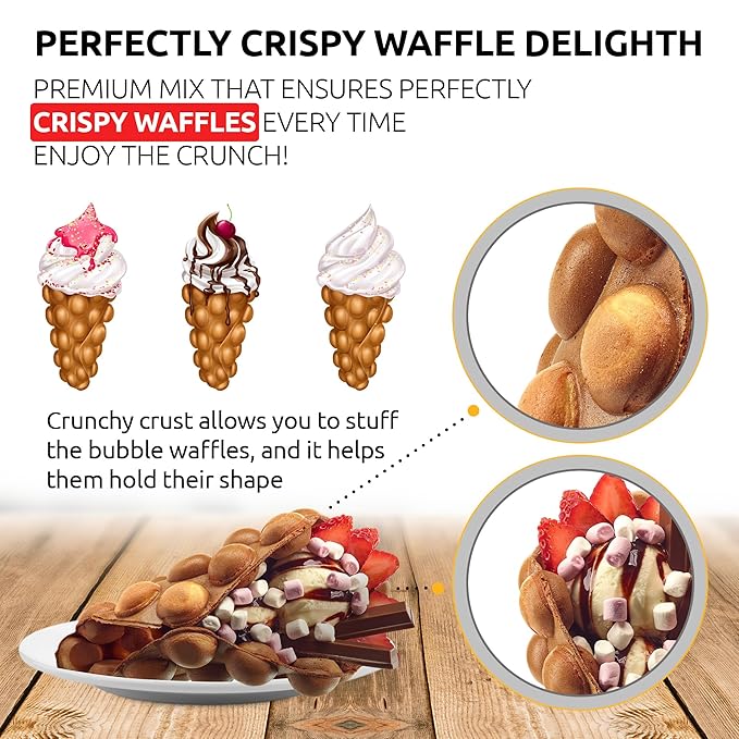 OldSoul Professional Bubble Waffle Mix | GLUTEN FREE | Crispy | 10 Lbs | Chocolate Flavor | Egg Waffle Mix | 56 Waffles (10 Lbs Gluten Free)