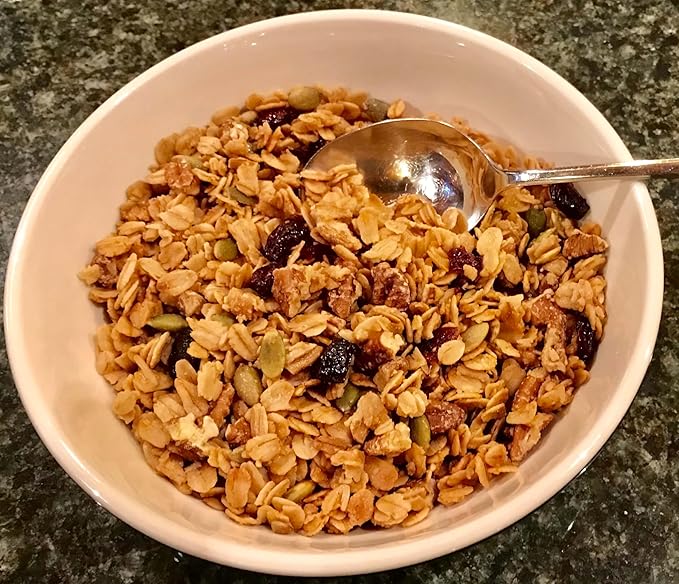 Barred Woods Maple Crunch Granola - Maple Pecan with Almonds and Raisins - Sweetened With Only Our Own Vermont Organic Maple Syrup and Maple Sugar - 10oz Bag (Case of 3 Bags)