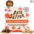 Date Better Peanut Butter Crunch Stuffed Medjool Dates - Dark Chocolate-Covered Dates Filled With Crunchy Peanut Butter &amp Cacao Nibs | No Artificial Sweeteners Gluten-Free &amp Vegan (6-Pack)