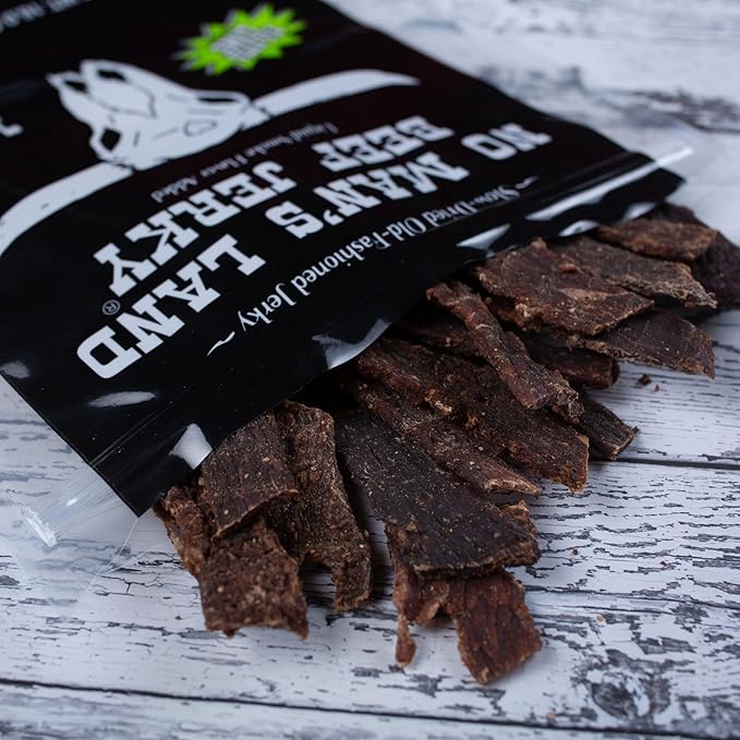 No Mans Land Beef Jerky - Fajita Lime 16oz Bag | High Protein Low Card Low Calorie Beef Snack | Smoked &amp Seasoned Jerky Strips | Gluten Free