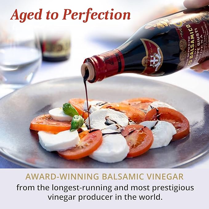 Giusti - Tasting Set - Balsamic Vinegar of Modena Historical Collection and White Condiment - Includes Spoons and Napkins - 6x 100ml