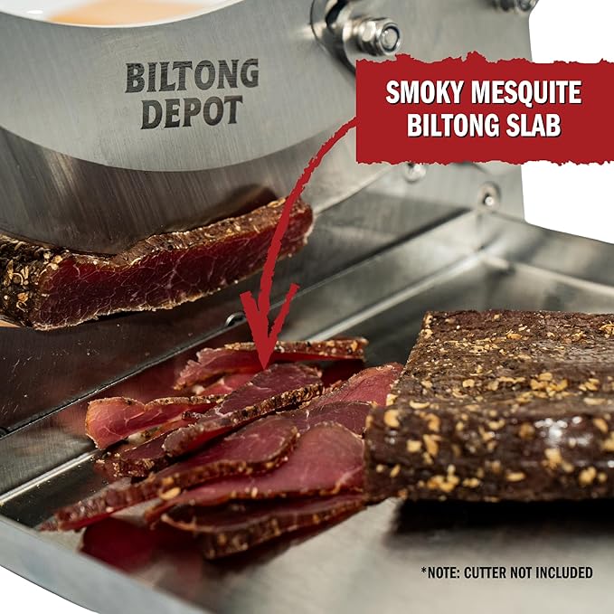Biltong Depot Smoky Mesquite Beef Biltong Slab – 8oz | Air-Dried Beef Jerky Snack | High Protein | Zero Sugar | Keto &amp Paleo Friendly | Gluten Free | No Artificial Preservatives | No MSG