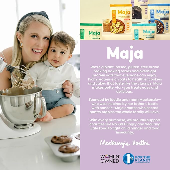 Maja Plant-Based Chocolate Cake &amp Cupcake Mix Pack of 3 | Vegan Dairy-Free &amp Egg-Free | Moist Chocolate Cake Mix for Baking or Cupcakes | Clean Ingredients No Artificial Flavors