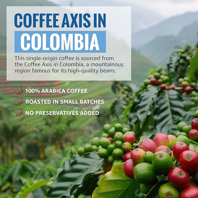 Low Acid Coffee Ground coffee Medium Roast Colombian Coffee Ground coffee for coffee maker Ideal for Cold Brew and Reusable K Cups for Keurig 16 Oz