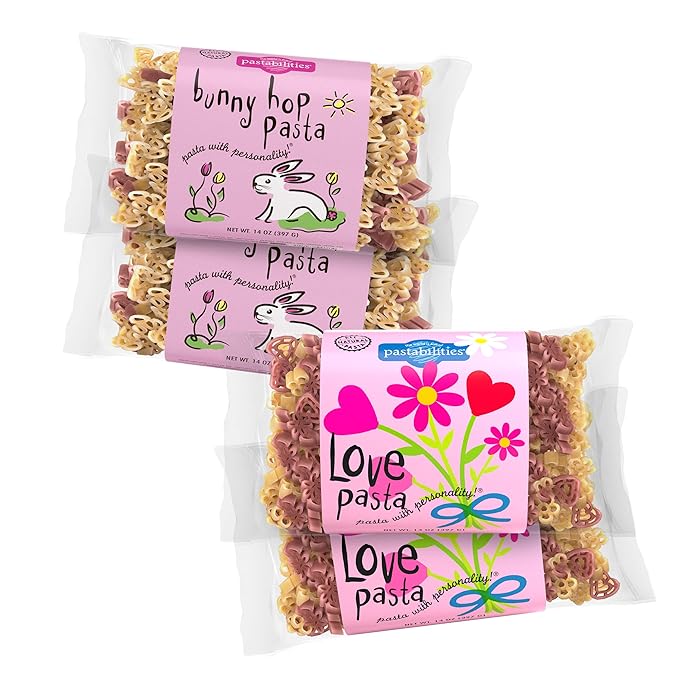 4 Pack: 2 Bunny Hop Pasta &amp 2 Love Pasta
