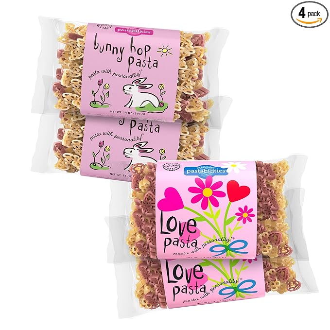 4 Pack: 2 Bunny Hop Pasta &amp 2 Love Pasta