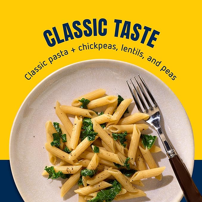 Barilla Protein+ (Plus) Penne Pasta 14.5 Ounce (Pack of 12) - plant based - Made from Lentils Chickpeas &amp Peas - Non-GMO Kosher Certified