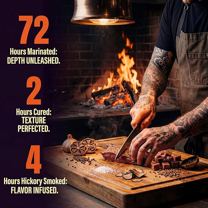 Carnal Luxury Beef Sticks - Black Truffle &amp Black Garlic Gourmet Flavor 10 Pack - Chef Crafted Paleo-Friendly Keto Gluten-Free High Protein Carnivore Snacks