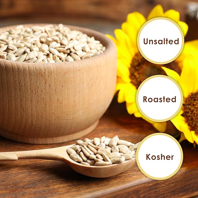 Jaybee's Raw Sunflower Seed Kernels – 5 lb Bulk Bag | Shelled Sunflower Seeds Unsalted | High-Protein Healthy Snack | Great for Baking Cooking &amp Salads | Resealable Bag