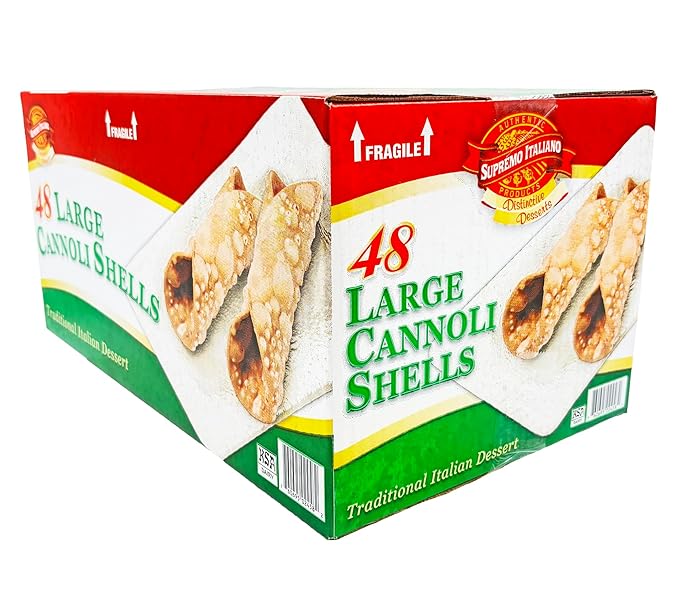 Supremo Italiano Large Cannoli Shells | Kosher | 48 Count