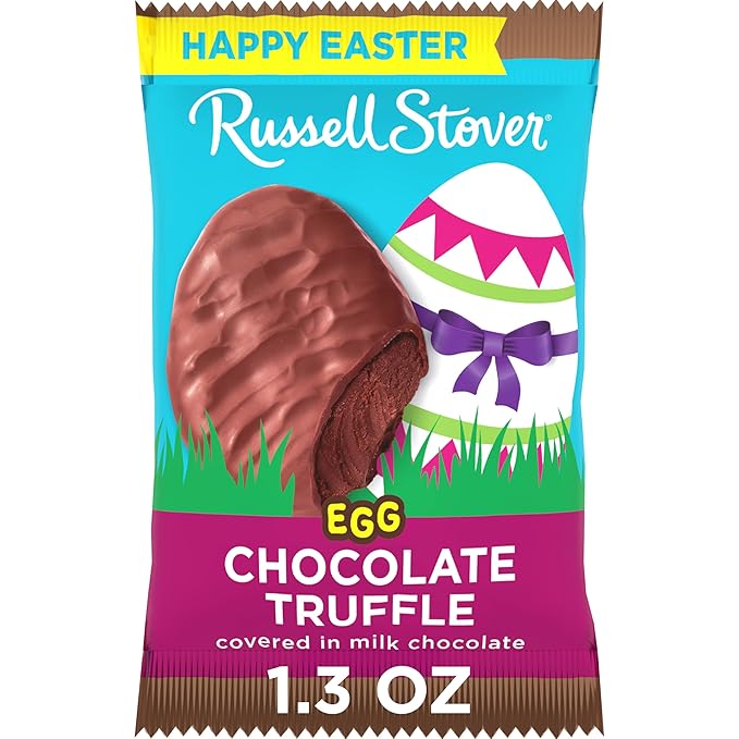 RUSSELL STOVER Easter Chocolate Truffle Milk Chocolate Easter Egg 1.3 oz. (Pack of 18)