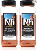 Spiceology – Derek Wolf Nashville Hot Chicken Seasoning – Spicy BBQ Rub for Chicken Wings Pork Chops Shrimp Steak and More – Bold and Flavorful Nashville Hot Seasoning – 20 oz (Pack of 2)