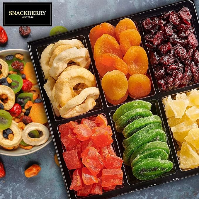 Dried Fruit Basket Gourmet Snack Box in Elegant Drawer Window Box Set for Christmas New Years Birthday Party Sympathy Healthy Snack Box for Men and Women. Kosher Parve Snackberry (3-Pack)