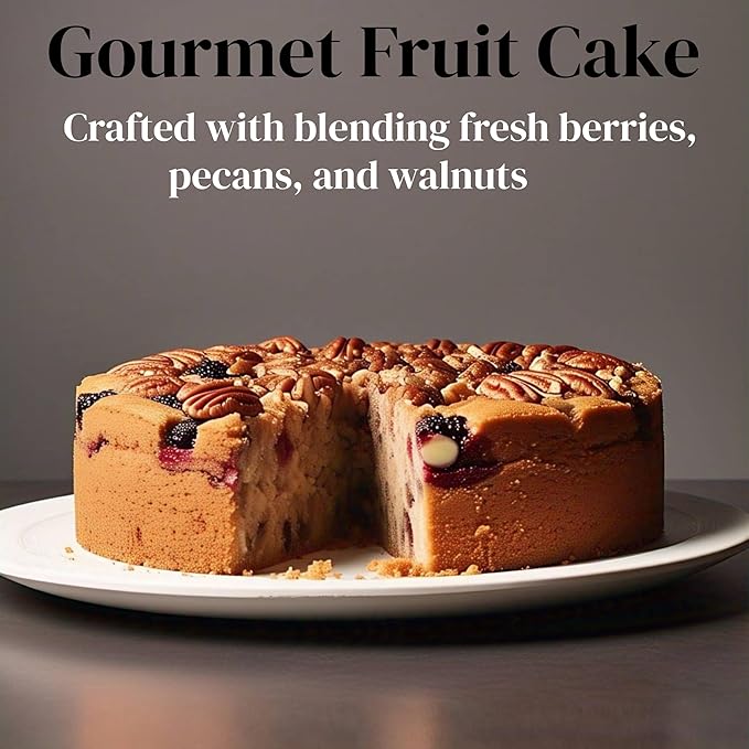 ANDY ANAND CHOCOLATIER Sugar Free Gourmet Fruit Cake with Berries Pecans &amp Walnuts Sweetened with Stevia Moist &amp Rich Handmade in California Perfect for Celebrations 2.8 lb